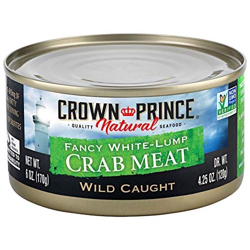 Crown Prince Natural Fancy White-Lump Crab Meat, 6-Ounce Cans P
