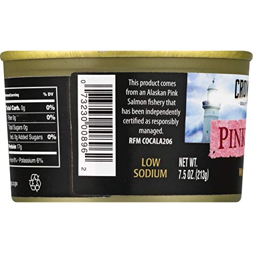 Crown Prince Natural Pink Salmon - Low in Sodium, 7.5-Ounce Cans...