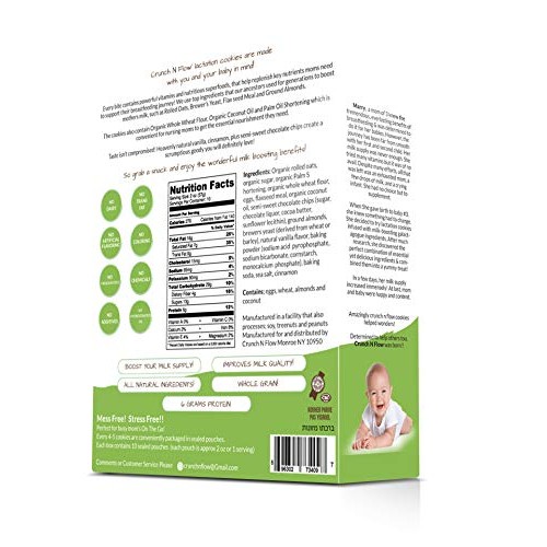 Crunch N Flow Lactation Chocolate Chip Oatmeal Cookies 10 Packs