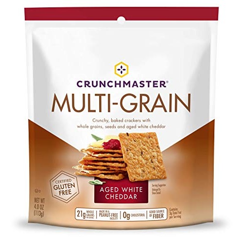 Crunchmaster Multi-Grain Crackers, Aged White Cheddar, 4 Oz. Pa