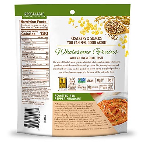Crunchmaster Multi-Grain Crackers, Garden Vegetable, 4 Oz