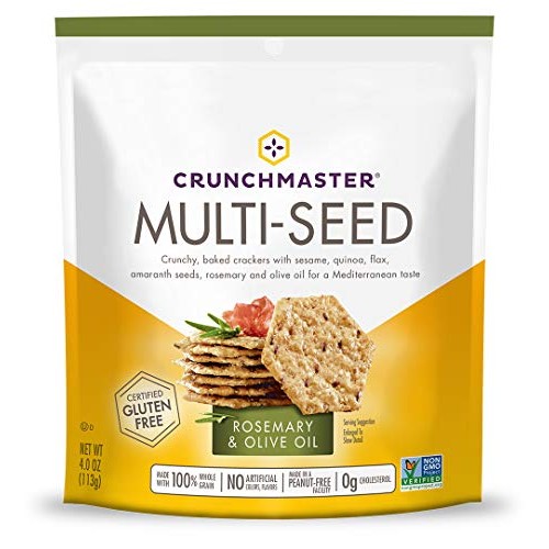 Crunchmaster Multi-Seed Rosemary &Amp; Olive Oil, 4 Ounce Bag, 12 Count