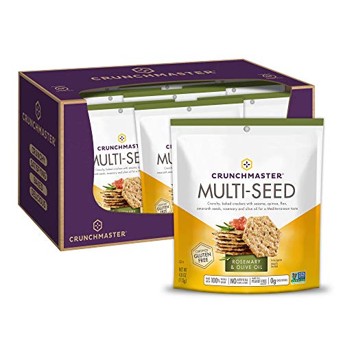 Crunchmaster Multi-Seed Rosemary &Amp; Olive Oil, 4 Ounce Bag, 12 Count