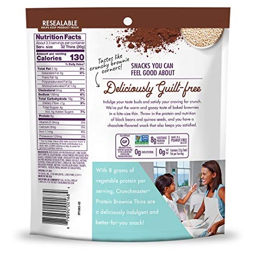 Crunchmaster Protein Brownie Thins, Homestyle Milk Chocolate