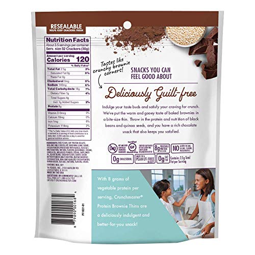 Crunchmaster Protein Brownie Thins, Homestyle Milk Chocolate