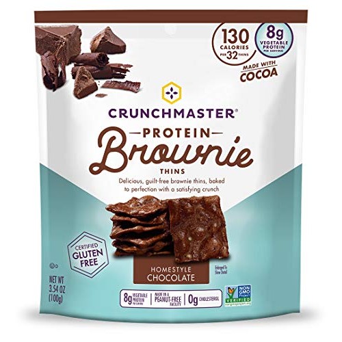 Crunchmaster Protein Brownie Thins, Homestyle Milk Chocolate