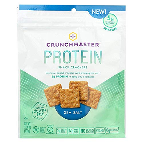 Crunchmaster Sea Salt Protein Snack Cracker, 3.54 Ounce -- 12 Pe