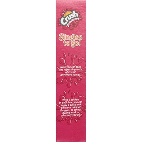 Crush Singles To Go! Strawberry, Sugar Free, 6 0.5 Oz Packets, 3