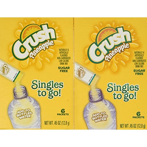 Lot Of 12 6-Ct. Box ~Crush Pineapple~ Singles To Go! Sugar Fre