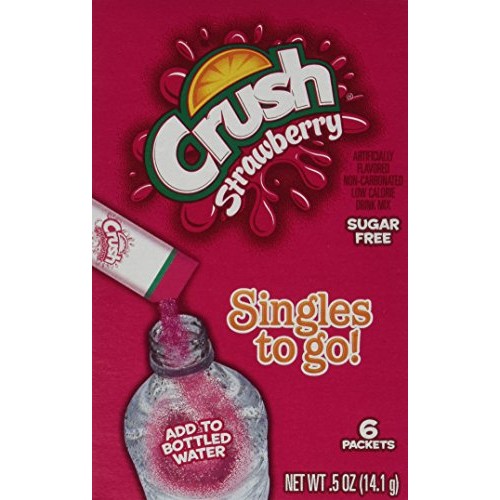 Crush Singles To Go Powder Packets, Water Drink Mix, Strawberry,