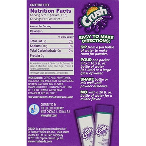 Crush Grape Sugar Free Singles To Go Packets-Four Boxes