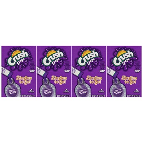 Crush Grape Sugar Free Singles To Go Packets-Four Boxes