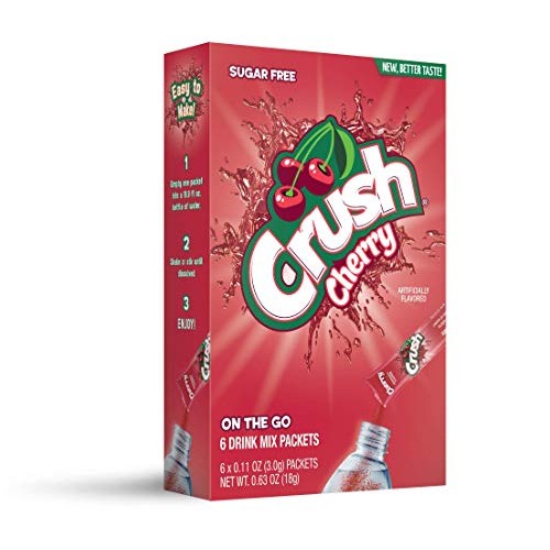 Crush, Cherry – Powder Drink Mix - 12 Boxes, 72 Sticks – Sugar