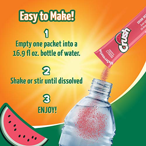 Crush, Watermelon– Powder Drink Mix - 12 Boxes, 72 Sticks – Su