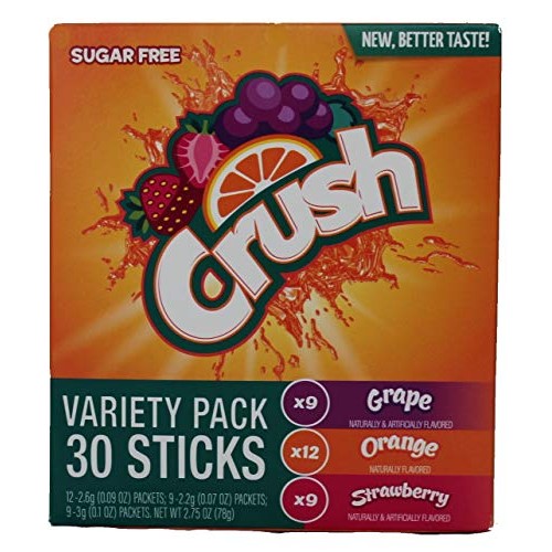 Crush Singles Grape, Orange, Strawberry To Go Sugar Free Drink M