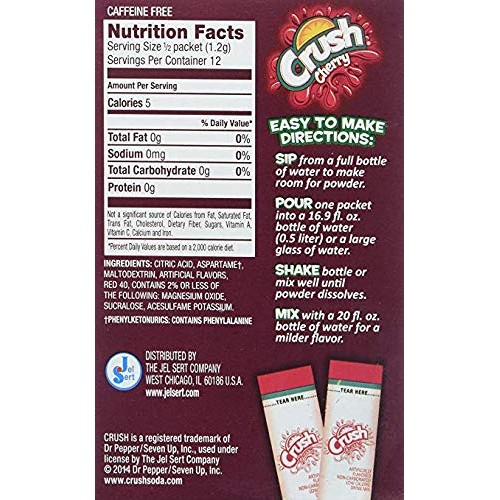 Crush Singles To Go Drink Mix, Cherry, 6 Count Pack - 3