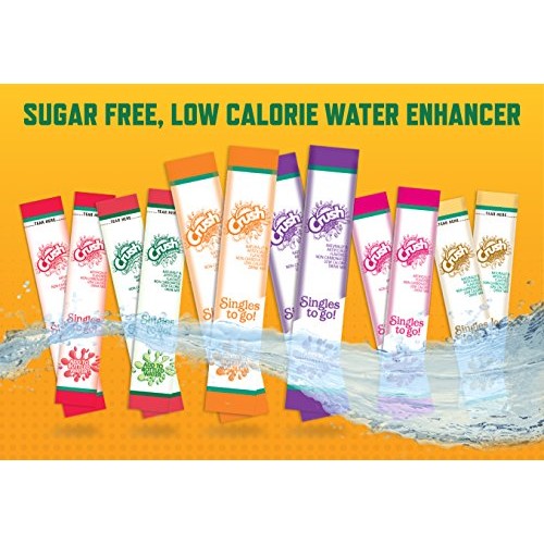 Crush Singles To Go Powder Packets, Water Drink Mix, Orange, Non
