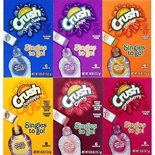 Crush Singles To Go, Variety Pack, Sugar Free, Low Calorie Bottl