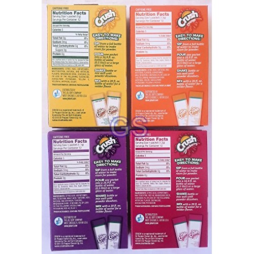 Crush Soft Drink Mix Combo, Pineapple, Orange Grape Strawberry,
