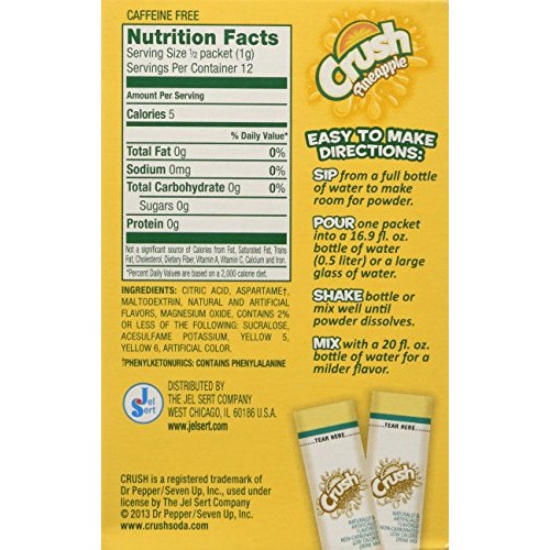 Lot Of 3 6-Ct. Box ~Crush Pineapple~ Singles To Go! Sugar Free