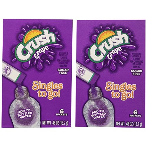 Lot Of 9 Boxes/54 Packets Grape Crush Sugar Free Singles To Go!
