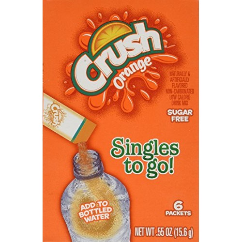 Lot Of 9 Boxes/54Packets-Orange Crush Sugar Free- Singles To Go!