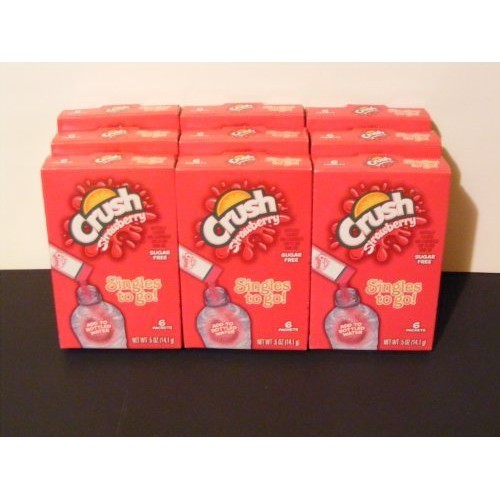 Lot Of 9 Boxes/54Packets Strawberry Crush Sugar Free Singles To