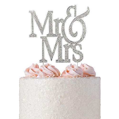 Mr And Mrs Cake Topper | Premium Crystal Bling Rhinestone Diamon