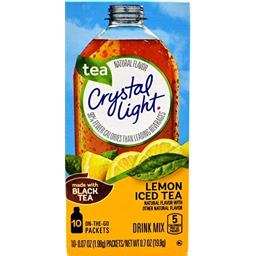Crystal Light Lemon Iced Tea, 10 On-The-Go Packets Pack Of 4