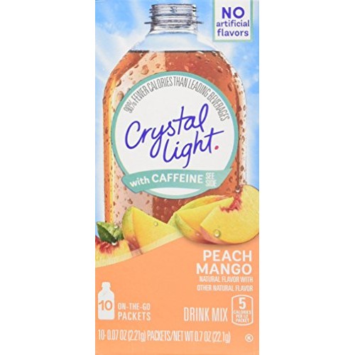 Crystal Light On The Go Peach Mango With Caffeine, 10-Packet Box