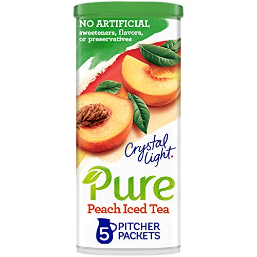 Crystal Light Pure Peach Iced Tea Drink Mix 5 Pitcher Packets