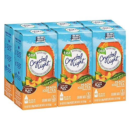 Crystal Light On-The-Go, Peach Iced Tea Drink Mix, 10 Ct Pack O