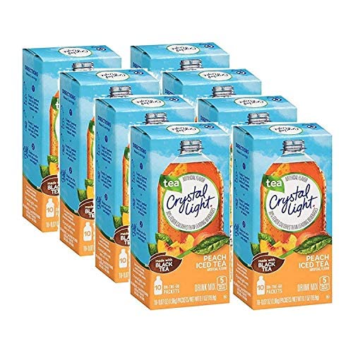 Crystal Light On-The-Go, Peach Iced Tea Drink Mix, 10 Ct Pack O