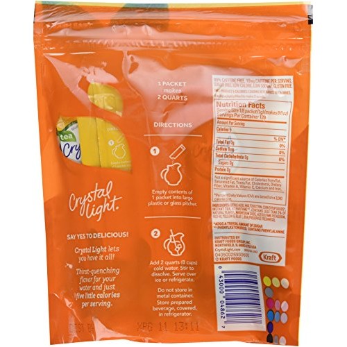 Crystal Light Ice Tea, Natural Lemon, 32 Count 2 Pack Of 16Ct,64