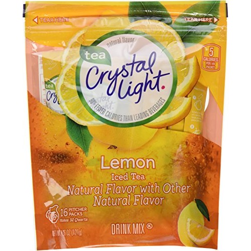 Crystal Light Ice Tea, Natural Lemon, 32 Count 2 Pack Of 16Ct,64