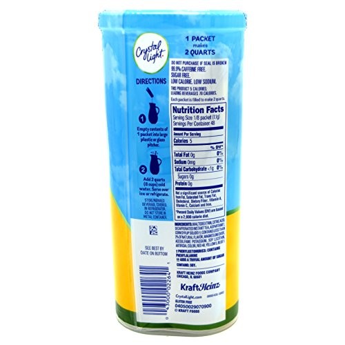 Crystal Light Lemon Decaf Iced Tea Natural Flavor Drink Mix, 12-