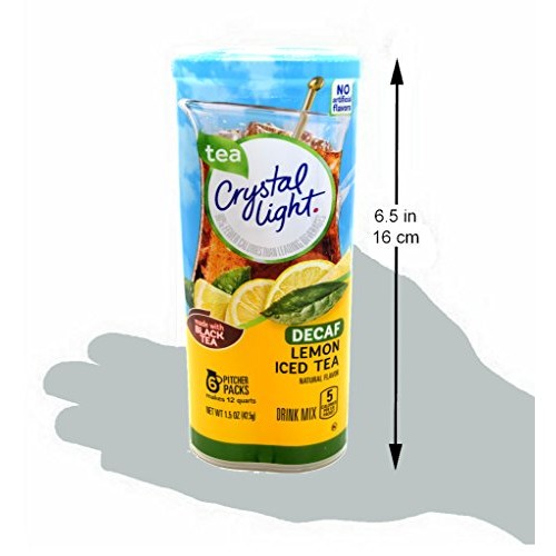 Crystal Light Lemon Decaf Iced Tea Natural Flavor Drink Mix, 12-