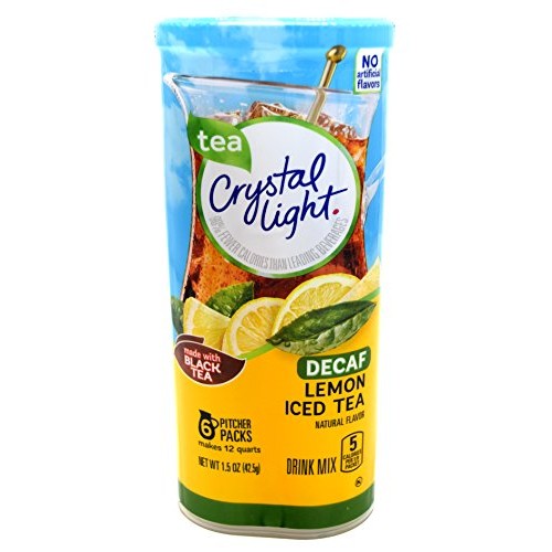 Crystal Light Lemon Decaf Iced Tea Natural Flavor Drink Mix, 12-