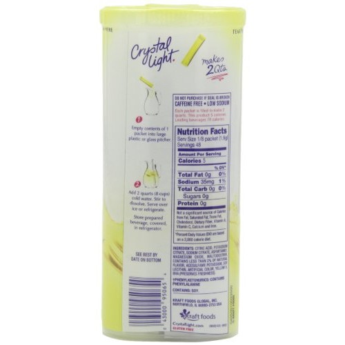 Crystal Light Lemonade Drink Mix 24 Pitcher Packets, 4 Canister