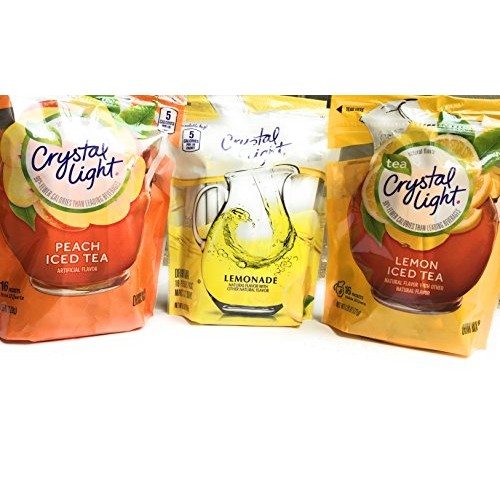 Crystal Light Lemonade, Peach Iced Tea ,Lemon Iced Tea Bundle Pa