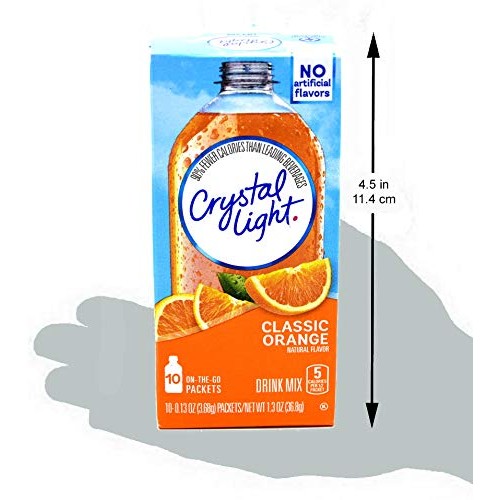 Crystal Light On The Go Classic Orange Drink Mix, 10-Packet Box
