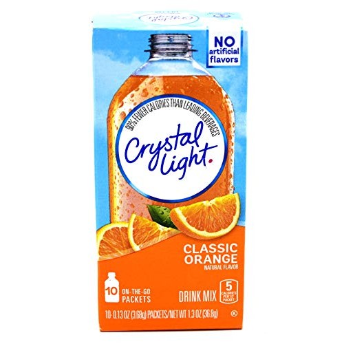 Crystal Light On The Go Classic Orange Drink Mix, 10-Packet Box