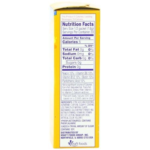 Crystal Light On The Go Energy Citrus, 10 Count Boxes Pack Of 12