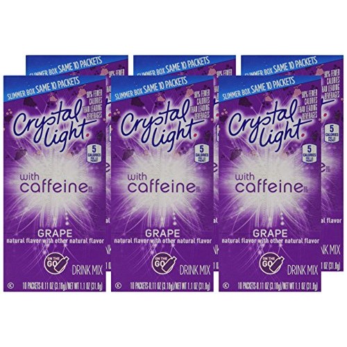 Crystal Light On The Go Grape With Caffeine Pack Of 6