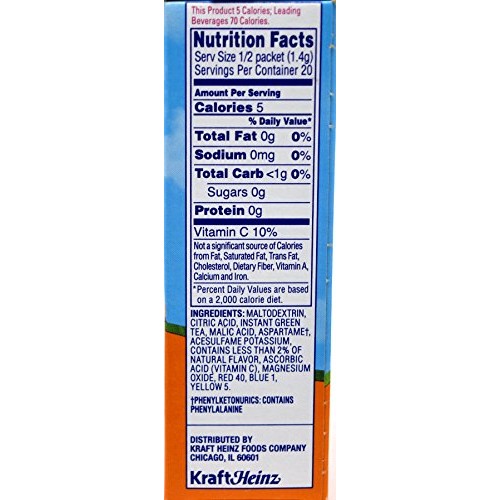 Crystal Light On The Go Peach Mango Green Tea Drink Mix, 10-Pack