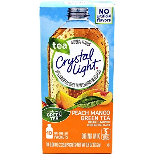 Crystal Light On The Go Peach Mango Green Tea Drink Mix, 10-Pack
