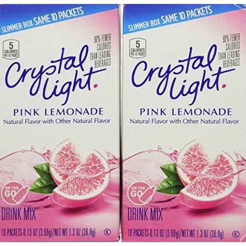Crystal Light On The Go Pink Lemonade Drink Mix, 10 Ct, Pack Of 2
