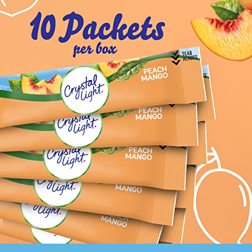 Crystal Light Sugar-Free Peach Mango Drink Mix 10 On-The-Go Pac