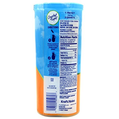 Crystal Light Peach Tea Drink Mix 12-Quart, 1.5-Ounce Packages