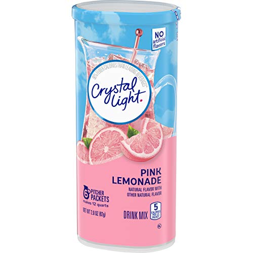 Crystal Light Pink Lemonade Drink Mix 24 Pitcher Packets, 4 Can